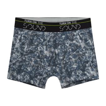 Jungen Unterhose Shorts Hipshorts gemustert alloverprint "Turn on the sound", blau-meliert -346874 