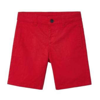 Jungen Chino Bermuda Hose kurz, 4 Taschen, Reiß- und Knopfverschluss, einfarbig, rot - 202r 