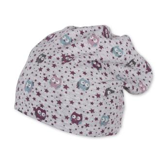 Baby Mädchen Mütze zum Wenden Erstlingsmütze Wintermütze Übergangsmütze Slouch-Beanie "Eule" gestreift, silbergrau - 4401912 