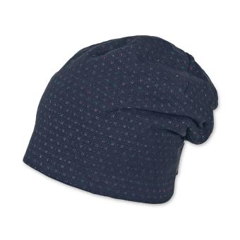 Mädchen Wintermütze gefüttert Slouch-Beanie gemustert, dunkelblau - 4411901 