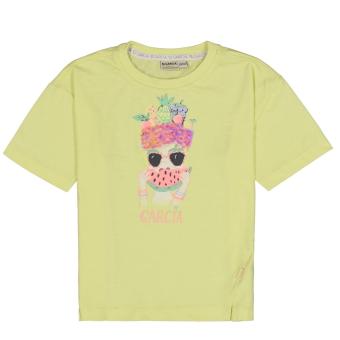 Garcia Mädchen T-Shirt mit Frontprint "Früchte" und Pailetten, neongelb - B34607 