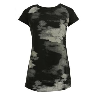 Mädchenkleid kurzarm schwarz gemustert, schwarz - 573304 