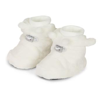 Baby Mädchen Winterschuhe Plüschschuhe gefüttert mit Öhrchen, Stoppern, Stulpen und Gummizug einfarbig, beige - 5101933 