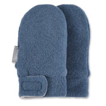 Baby Jungen Fäustel Fausthandschuhe mit Klettverschluss, ohne Daumen, aus Microfleece, einfarbig, tintenblau - 4301400-tinte 
