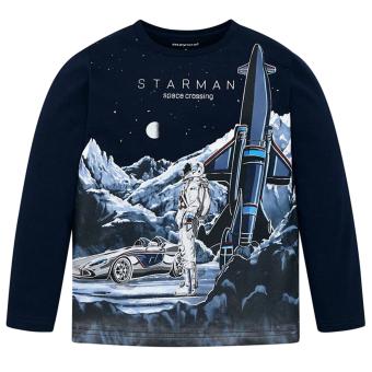 Jungen Kids T-Shirt Langarmshirt, dunkelblau "Starman" - 4028 