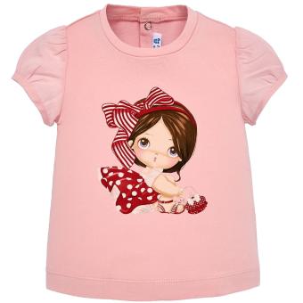 Baby Mädchen T-Shirt kurzarm mit Aufdruck, rosa - 1.008r 