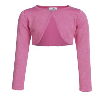 Mädchen festlicher Bolero zum knöpfen glänzend, pink - 364102p 