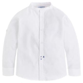 Jungen Hemd Langarmhemd Slim Fit gestreiftes Muster, weiß - 3170 