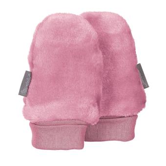 Baby Mädchen Faust-Handschuhe ohne Finger Plüsch, perlrosa - 4301401 