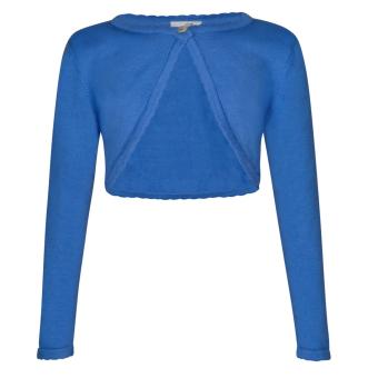 Mädchen festliches Bolero zum knöpfen, 100% Baumwolle, einfarbig, blau - 761313 