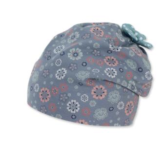 Mädchen Baby Kinder Slouch-Beanie Sommermütze UVS 15 „Blume“, hellblau – 1402162 