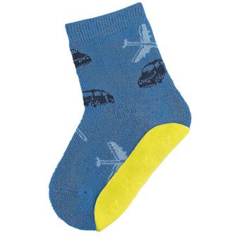Baby Jungen Anti-Rutsch-Söckchen Fliesen Flitzer SOFT, blau "Auto" - 8041930 