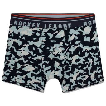 Jungen Unterhose Hipshorts, Alloverprint "Camouflage",Webbund mit Farbhighlights und Wordingprint, Hockey Leauge, Bio-Baumwolle, blau - 347384 