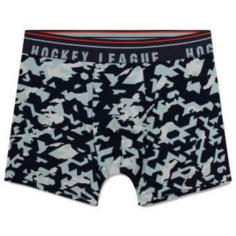 Jungen Unterhose Hipshorts, Alloverprint "Camouflage",Webbund mit Farbhighlights und Wordingprint, Hockey Leauge, Bio-Baumwolle, blau - 347384 