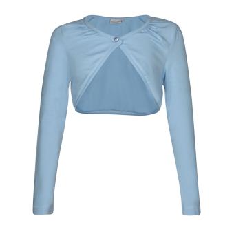 Mädchen festlicher Bolero Sweatjacke zum knöpfen, hellblau - 761312hellb - Größe 134 134 | hellblau | 