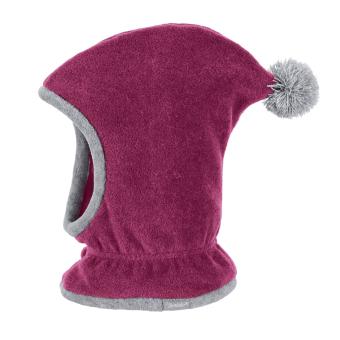 Mädchen Mütze gefüttert Wintermütze Schalmütze mit Bommel Microfleece, magenta – 4521645 