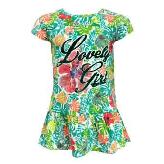 Baby Mädchen Kleid kurzarm gemustert, grün - 243076 