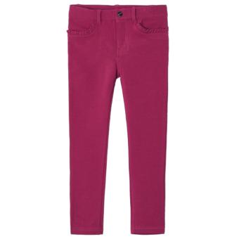 Mayoral Mädchen Hose Jeggings, lang, Skinny, Fit, Knopfverschluss, Taschen, "Schleifen", einfarbig, fuchsia - 511wein 