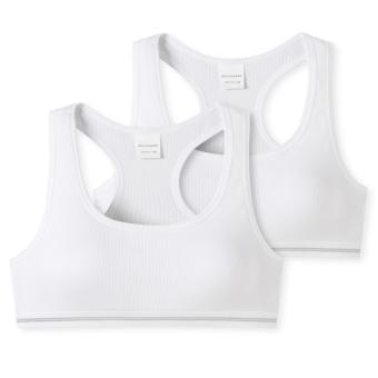 Mädchen Teens Bustier BH 2er-Pack, weiß - 168293, Größe 176 176 | 100 weiss | 