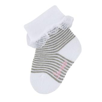 Baby Mädchen Söckchen Erstlingssöckchen Baby-Socken mit Rüsche, gestreift, silbergrau mel. - 8502001 