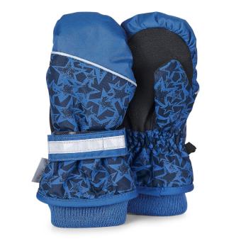 Jungen Fäustlinge gefüttert Microfleecefutter Fausthandschuhe mit reflektierendem Klettverschluss wasserdicht atmungsaktiv "Sterne", marineblau - 4321900 