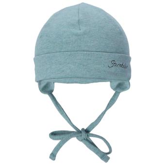 Baby - Beanie Mütze aus Singlejersey Melange mit Bio-Baumwolle, grün melange - 4001512 