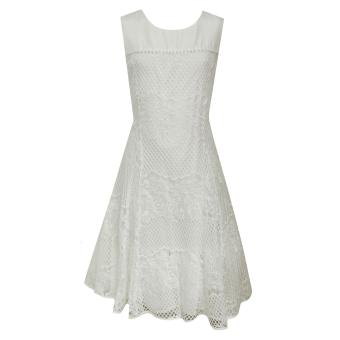 Festliches Kleid Mädchen Sommerkleid gemustert mit Pailetten, natur - 564137 