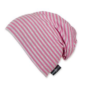 Mädchen Slouch-Beanie Mütze Streifen, pink - 1521800 