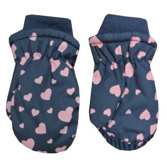 Fäustlinge Kinder Thermo-Handschuhe Mädchen Herzen gefüttert, blau - 9503218 
