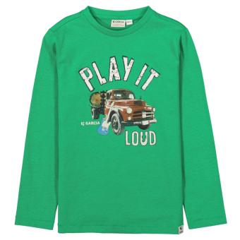 Garcia Jungen Langarmshirt mit Brustprint "Auto", grün - U25401 