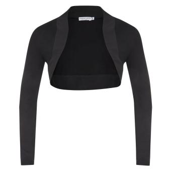 Mädchen festlicher langarm Bolero einfarbig, schwarz - 304201 