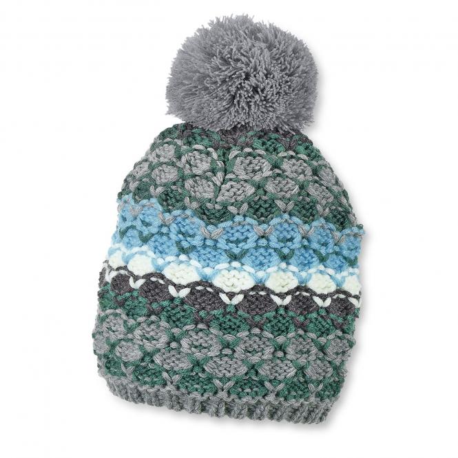 Jungen Mütze Strickmütze mit Bommel von Sterntaler, grau-türkis - 4721711 