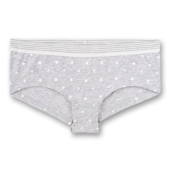 Sanetta Mädchen-Cutbrief Panty mit Allover-Dots in Single-Qualität, grau - 346648 