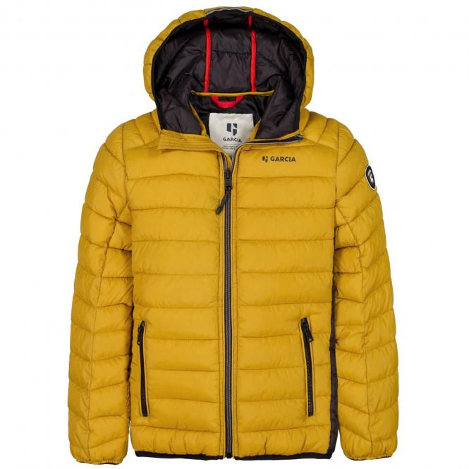 Jungen Jacke Steppjacke gesteppt mit Kapuze, Jackentaschen und Reißverschluss gefüttert, caramel -  GJ130801 