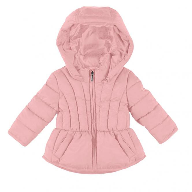 Mädchen Jacke mit Reißverschluss, Jackentadchen und Kapuze gefüttert gemustert, rosa - 414 