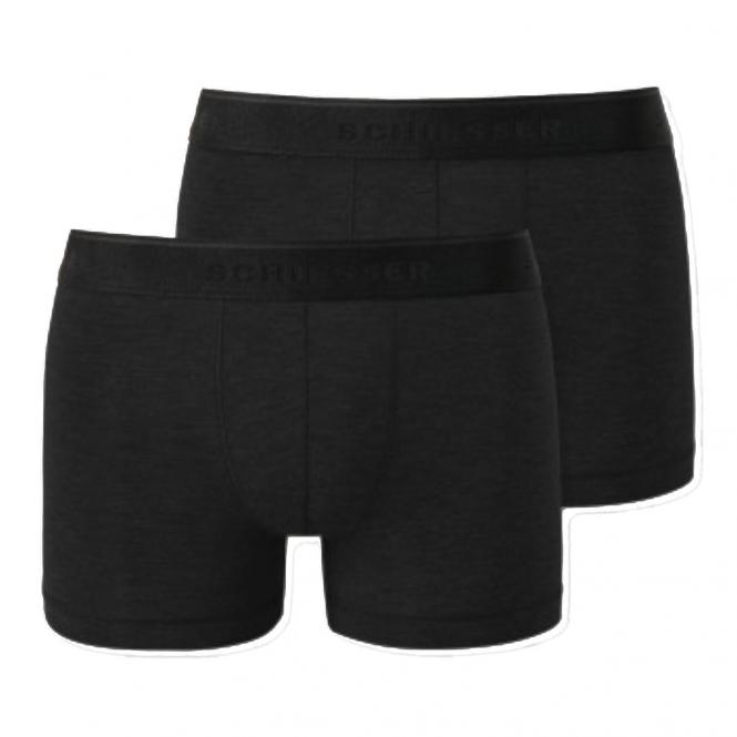 Jungen Schiesser Shorts Unterhosen 2er-Pack, schwaz meliert.– 168459 