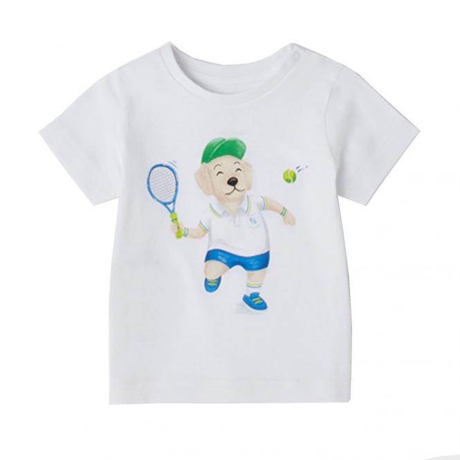 Baby Jungen T-shirt kurzarm, bedruckt "Hund Tennisspiel"1.016 