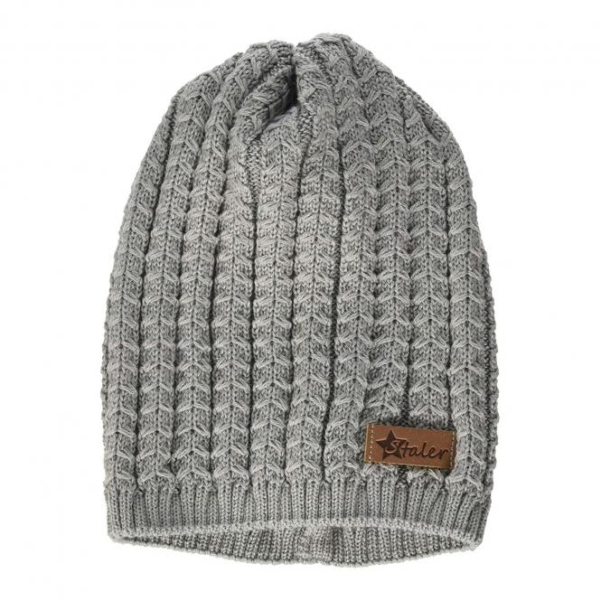 Jungen Baby Strickmütze Wintermütze einfarbig, silber -4702010 