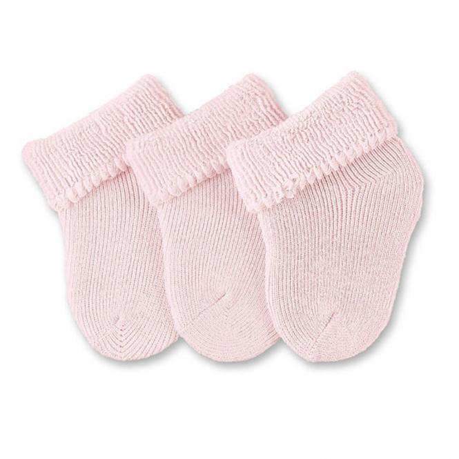 Baby Mädchen Socken, Erstlingssöckchen im 3er-Pack, einfarbig, rosa - 8201400-rosa 