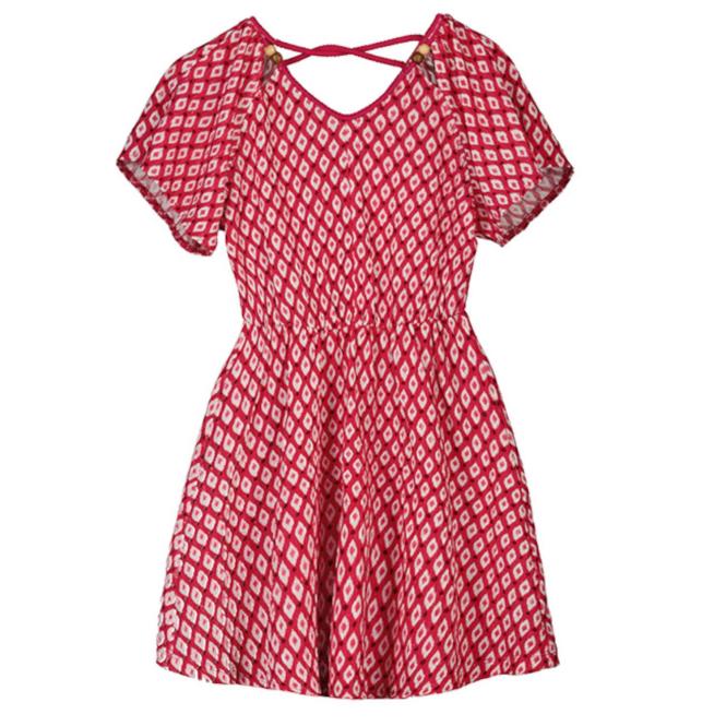 Mayoral Mädchen Sommer-Kleid mit Alloverprint, rot - 6987 