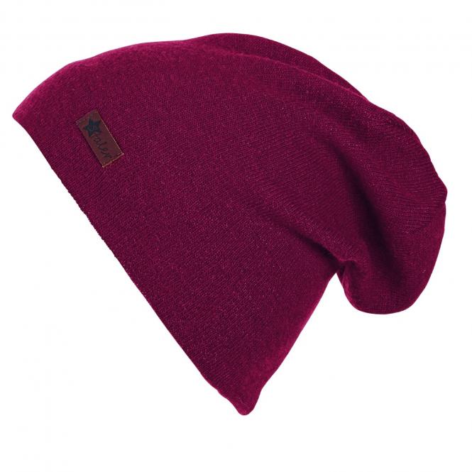 Jungen Mädchen Mütze Strickmütze Slouch-Beanie, dunkelrot mel. - 4521806, Größe 55 55 | weinrot | 