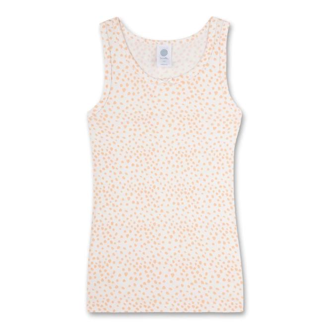 Sanetta Mädchen-Unterhemd mit "Dots"-Alloverprint, orange - 347784 
