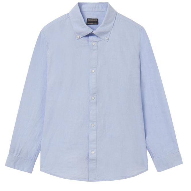 Jungen Teenager festliches Hemd, langarm, 100% Baumwolle, zum knöpfen, mit Kragen, einfarbig, hellblau - 874hb - Größe 140 140 | hellblau | 