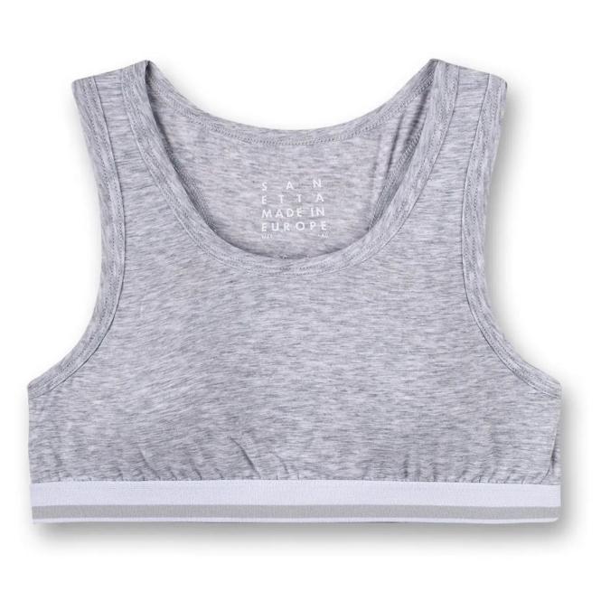 Sanetta Mädchen-Bustier mit sportlichen Racerback und herausnehmbaren Pads,  graumelange -  346631 