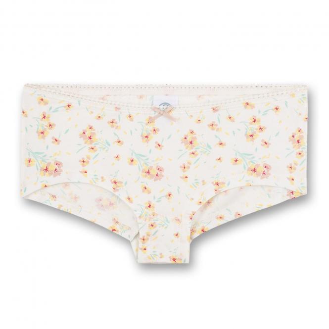 Mädchen Cutbrief Unterhose gemustert bedruckt "Blümchen", weiß - 346813 