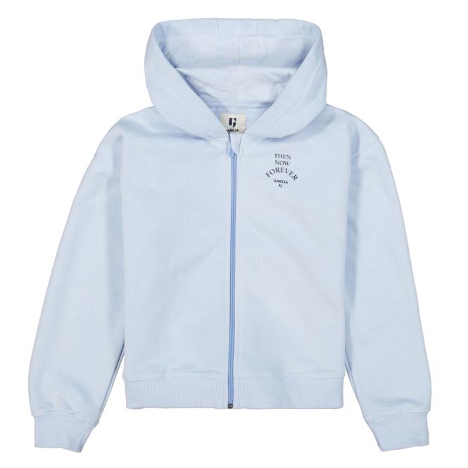 Garcia Mädchen Sweatjacke mit Brustprint, blau - A32652 