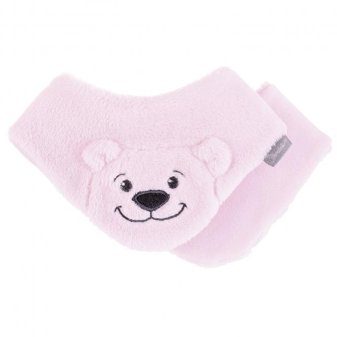 Mädchen Baby Winter Dreieckstuch aus Microfleece mit Klettverschluss "Bär" einfarbig, rosa – 4102080-rosa 