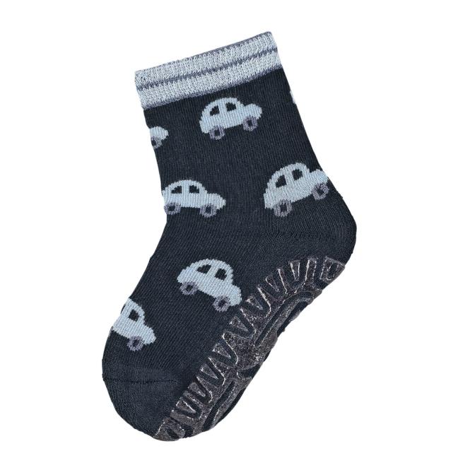 Baby Jungen Anti-Rutsch-Socken Fliesen Flitzer Air mit rutschfester gefütterter ABS-Sohle, marineblau "Autos" - 8131900 