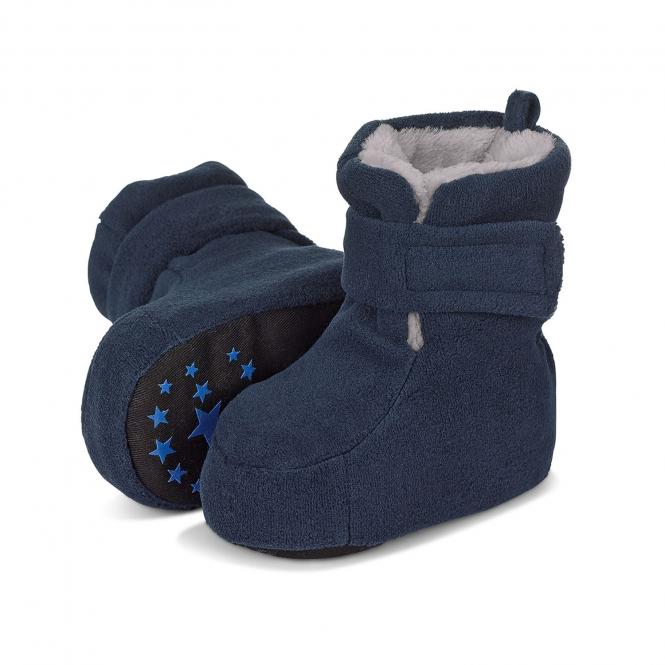 Baby Schuhe Jungen gefüttert mit Stoppern und Klettverschluss, marine - 5101616 