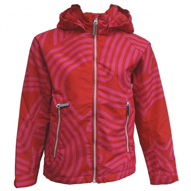 Outburst Mädchen Regenjacke Winddicht und Wasserdicht 10.000mm Wassersäule "rot geringelt", rot - 6817114 